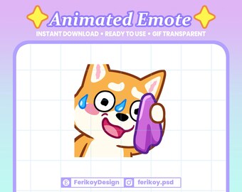 Shiba Inu Sweat Animated Emote : Dog Sweating