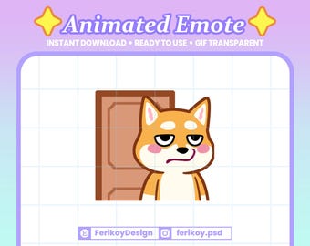 Shiba Inu Leave Animated Emote : Dog Living Out