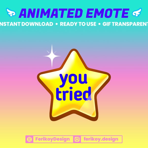 You Tried Emote - You Tried Star - Gold - Appreciate - Animated Emote | Animation | Discord | Twitch | Youtube