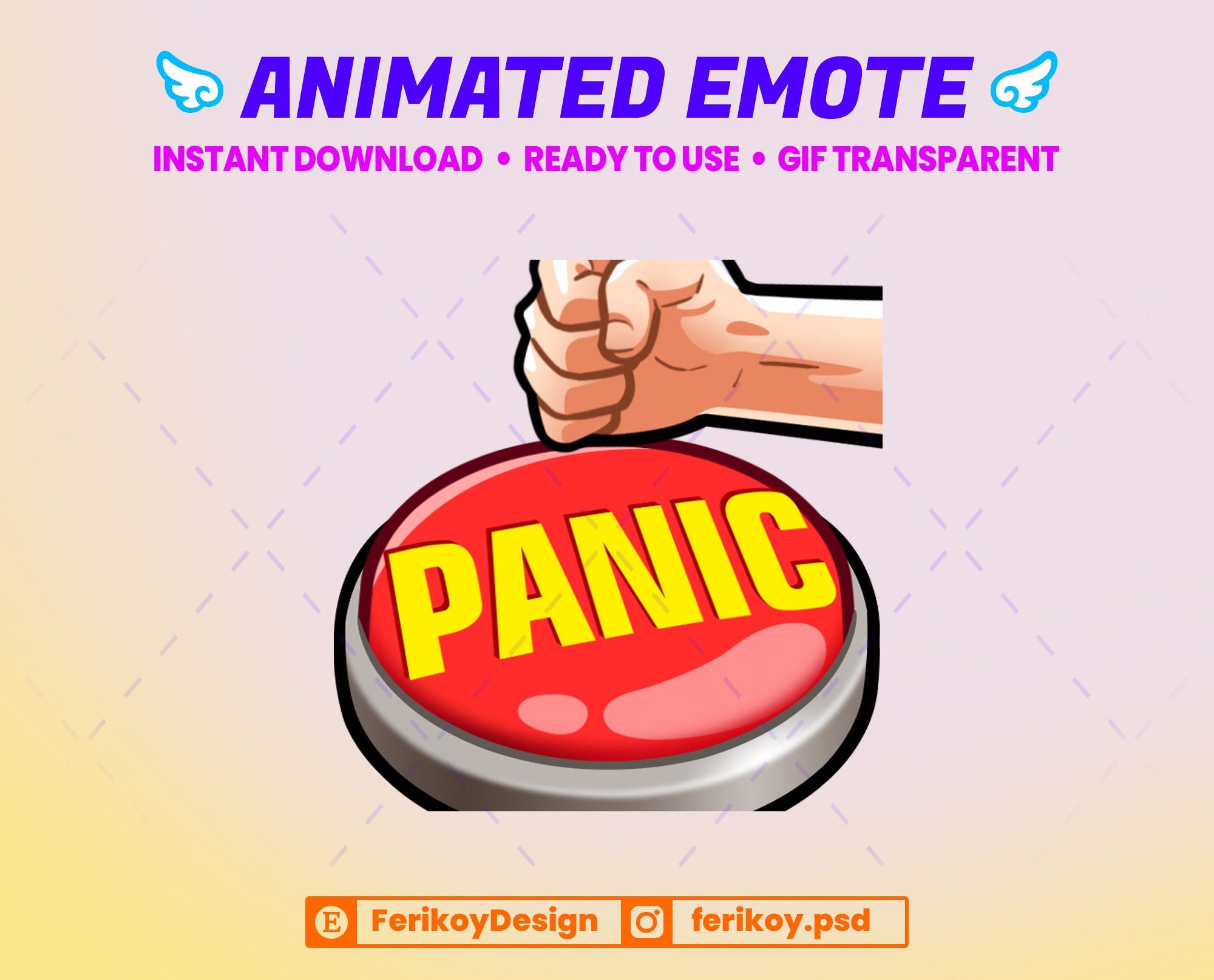 Panic Button Animated Emote: Twitch & Discord Alert (GIF)