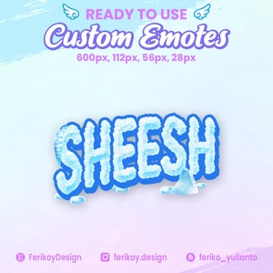 Stream Emotes - Sheesh Text Emote - Ice - Iced Sheesh | Custom Emotes | Twitch | Discord | Youtube | Community