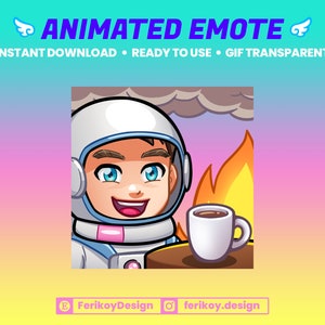 Feines Astronaut Animiertes Emote für Twitch und Discord