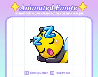 Bee Sleeping Animated Emote : Hornet Wasp Nap Sleep