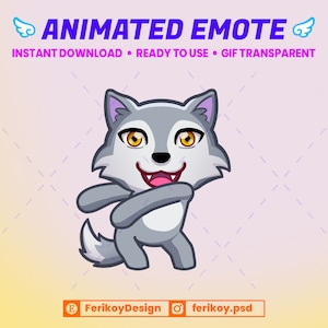Cute Wolf Dance Animated Emote - Dancing Wolves - for Twitch and Discord! (and more)