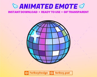 Disco Ball Animated Emote - Shining Colorful - for Twitch and Discord! (and more)
