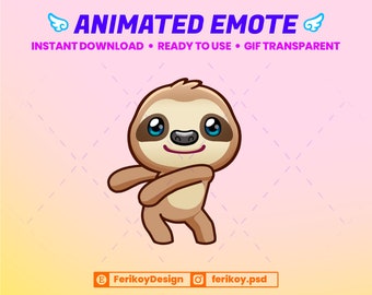 Emote animata di Danza bradipo carina - Bradipo danzante - per Twitch e Discord! (e altro)