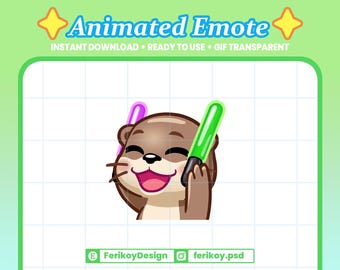 Otter Rave Animated Emote : Otters Light Stick