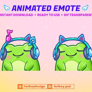 Jamming Cute Frog Animated Emote - Frog Jam Dancing Party - for Twitch and Discord! (and more)
