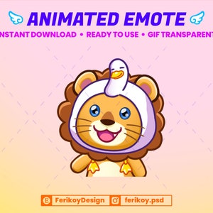 Wiggle Dancing Cute Lion Animated Emote - Dancing Lion Tiger - for Twitch and Discord! (and more)