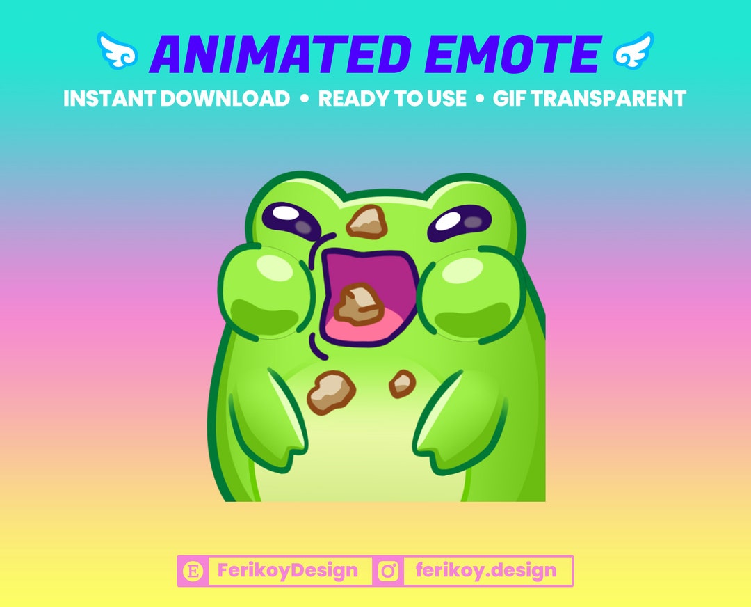 Nom Nom Cute Frog Animated Emote Yummy for Twitch and Discord and More