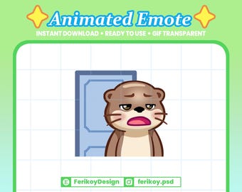 Otter Leave Animated Emote : Otters Exiting Door Out