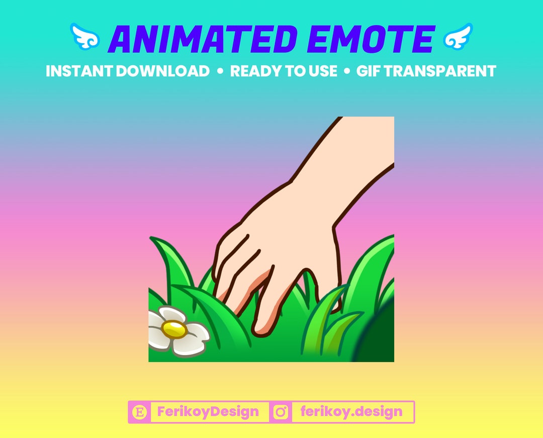Touch Grass Animated Emote Twitch Discord GIF PNG Etsy