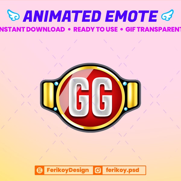 GG Championship Belt Animated Emote - Good Game Wrestling Belt - pour Twitch et Discord ! (et plus)