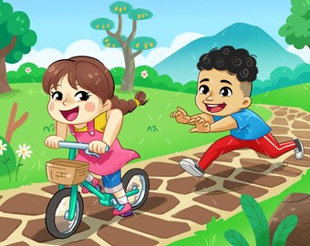 Ilustración infantil personalizada: Diseño de personajes, arte personalizado, diseño de portada (solo archivos digitales)