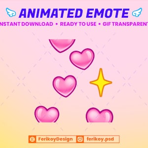 Flying Hearts - Moving Cute Hearts Animated Emote - Sparkle - Heart - Lovely - for Twitch and Discord! (and more)