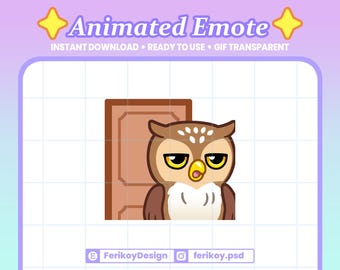 Owl Leave Animated Emote : Night Bird Living Door Out