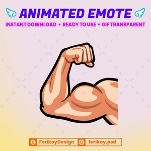 Flexing Biceps Animated Emote for Twitch/Discord (GIF)