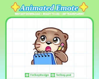 Noted Otter Animated Emote : Writing Note