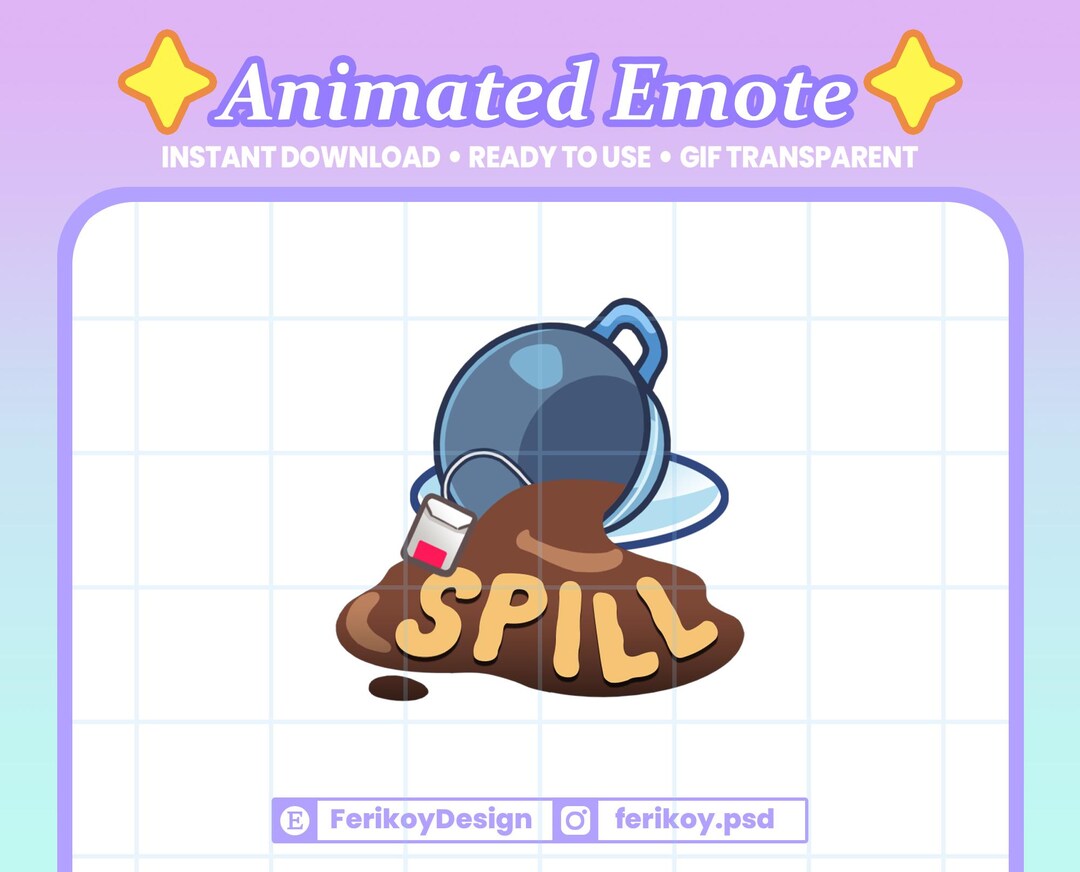 Spill the Tea Animated Emote : Sip Tea Cup Twitch/discord/kick (GIF ...