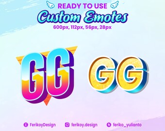 Stream Emotes - GG Text - Good Game #2 | Custom Emotes | Twitch | Discord | Youtube | Community
