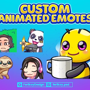 1x Custom Animated Emotes - Premium Customization - Graphics for Stream - for Twitch and Discord! (and more)