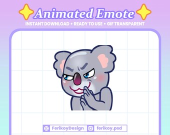 Koala Evil Grin Animated Emote | Wicked Bear Hydrate Twitch, Discord, Kick (GIF)
