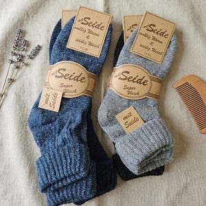 Merino Wool & Silk Socks 2 Pairs Extra fine -soft,  Unisex Socks, Luxury  Socks, Christmas gift for him and Her winter