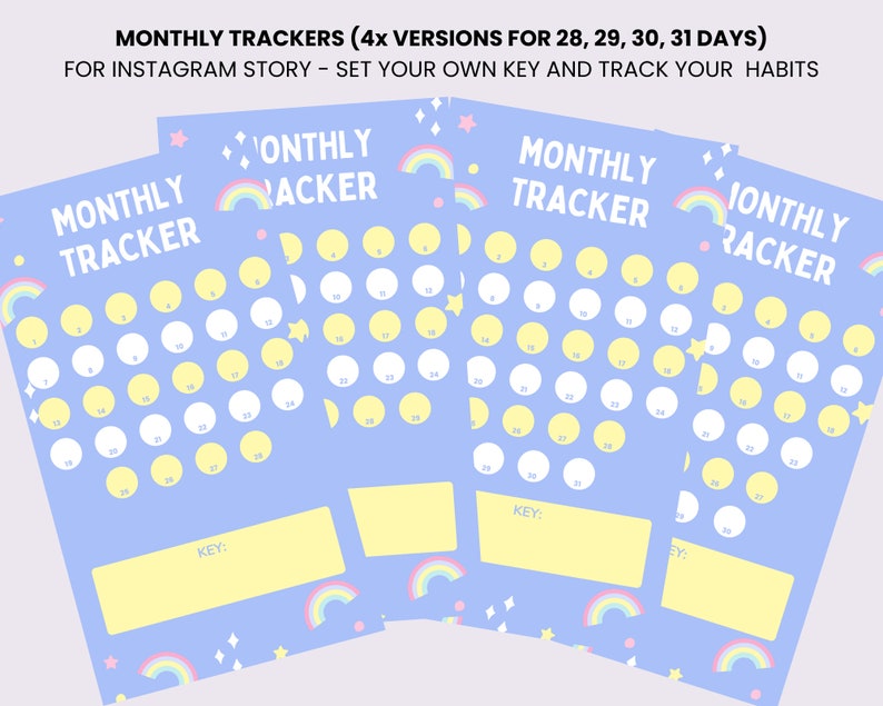 Rainbow Instagram Weight Loss Tracker Bundle - Weekly Weigh Loss, Step ...