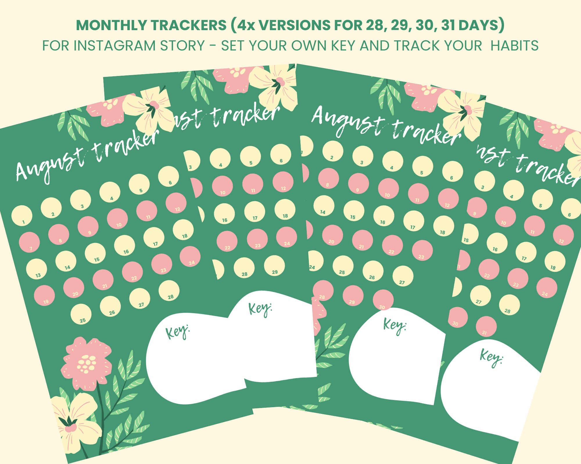 Spring Can Tracker Spring Floral Instagram Weight Loss Tracker Bundle Weekly - Etsy UK