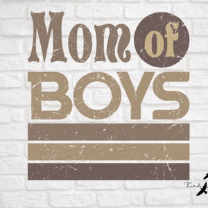 Mom of boys retro png