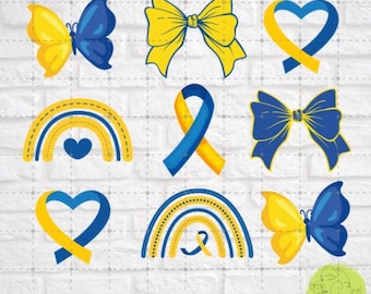 Down Syndrome bow and ribbon digital design