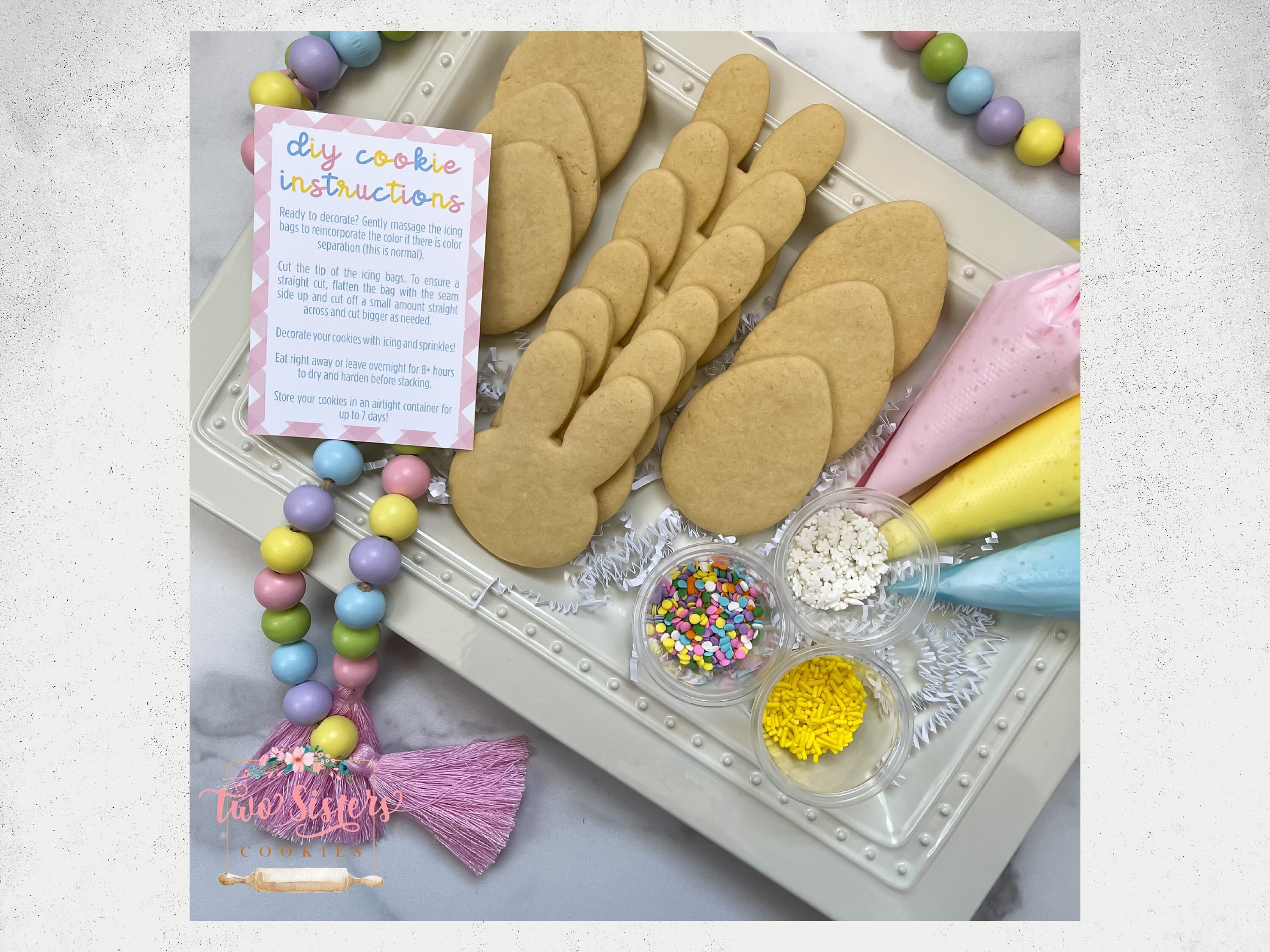 Printable Easter Cookie DIY Cookie Kit Instructions Digital Etsy