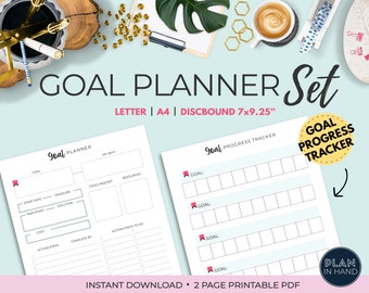 Goal Planner Printable Goal Progress Tracker Goal Tracker Goal Planning Goal Sheet Goal Insert Digital Goal Planner