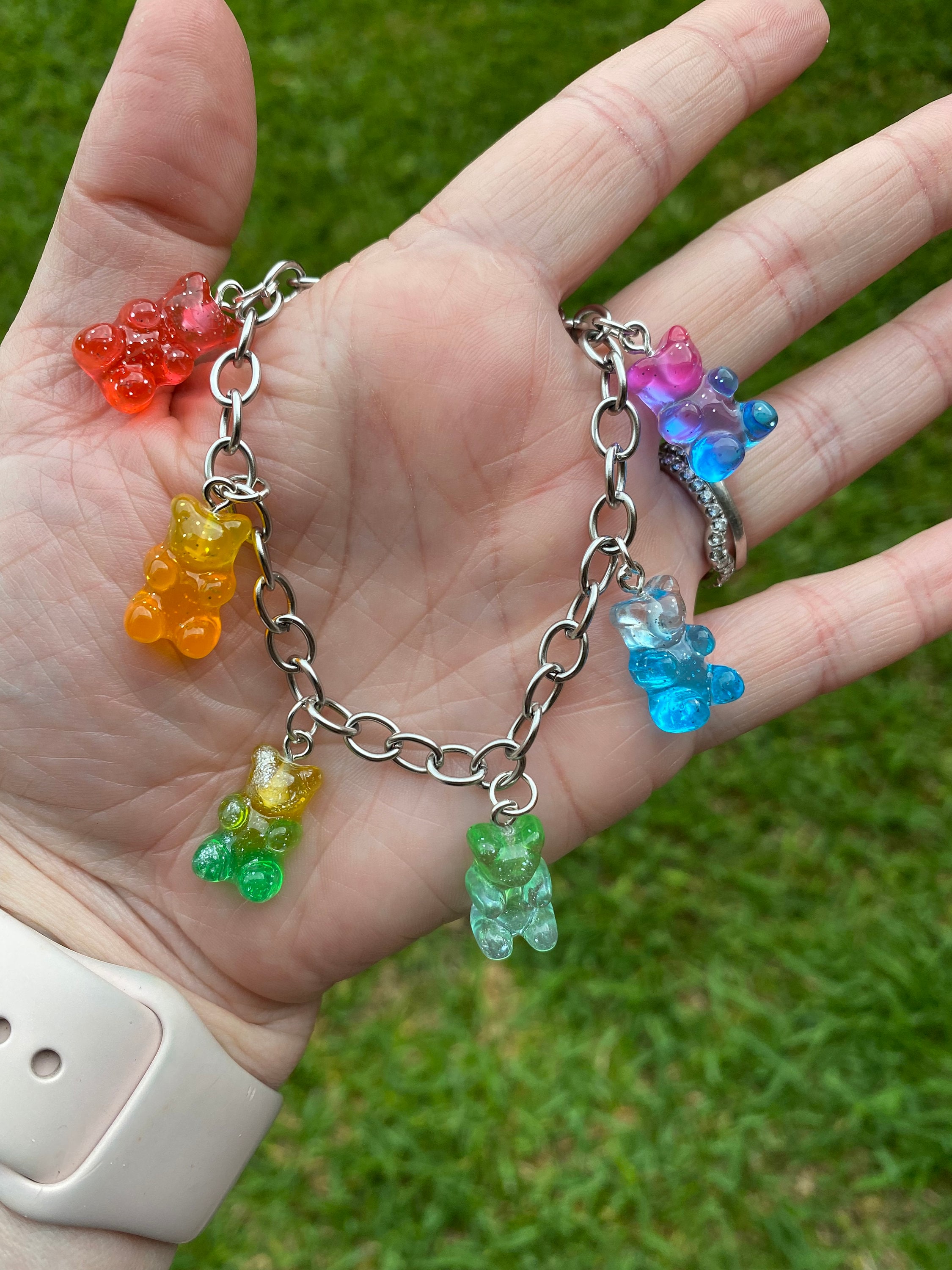 Colorful Cute Y2k Gummy Bear Decor Bracelet Stylish Bracelet - Temu