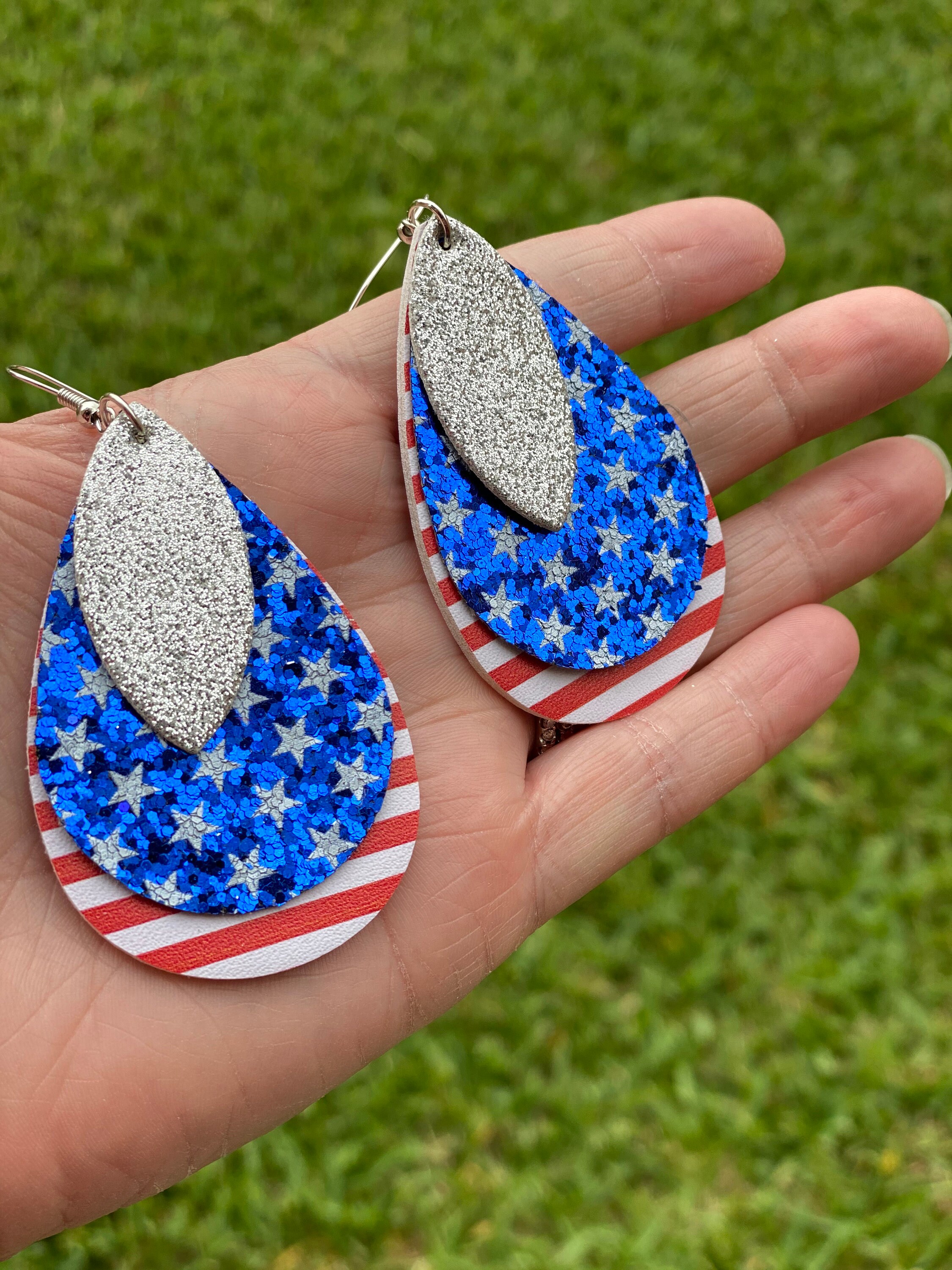 Patriotic Earrings 4th of July Earrings Etsy