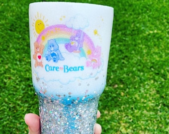 Care Bears glitter tumbler , 80’s tumbler , Care Bears