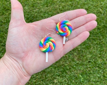 Lollipop earrings. Kawaii earrings , cute lollipop earrings , candy earrings