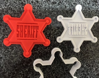 sheriff badge cookie cutter embosser