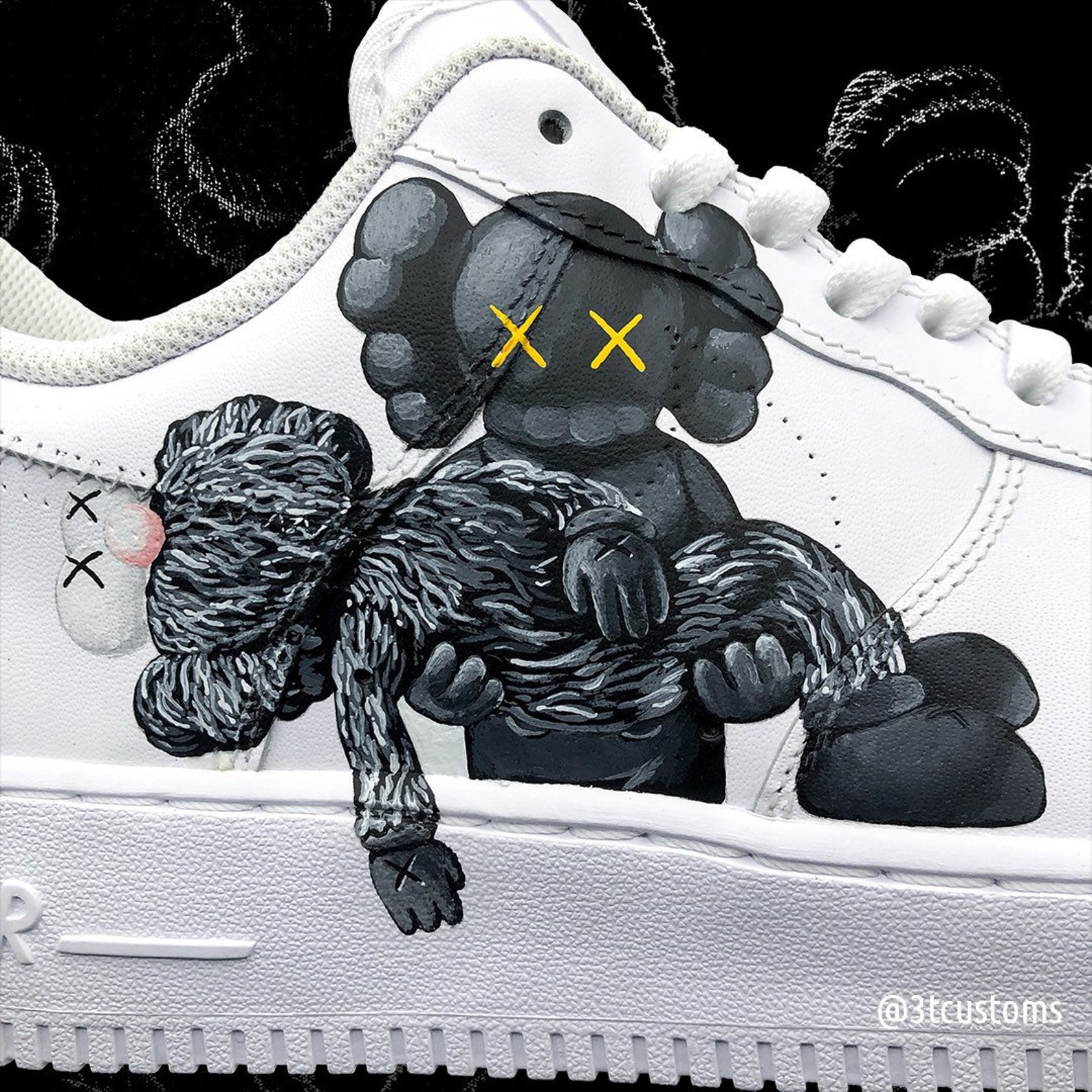 Black KAWS Nike AF1 | Etsy