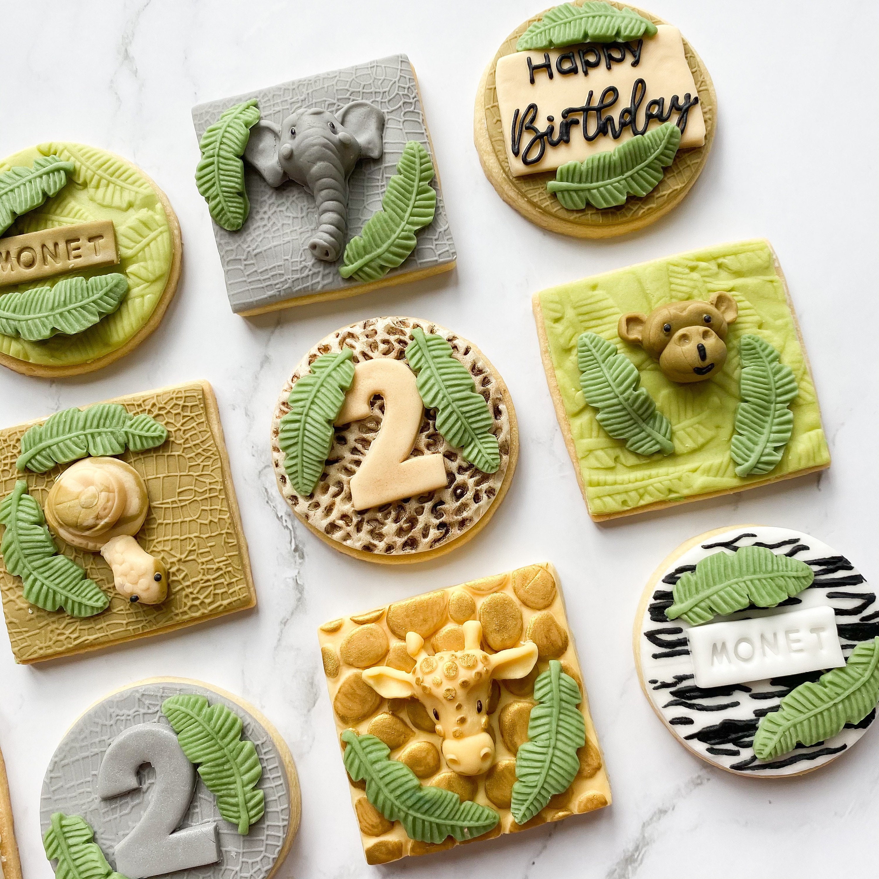 Safari Animal Birthday Biscuits Children's Biscuits Etsy