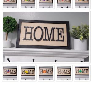 Interchangeable Home Sign SVG/Sign SVG/ Laser File/Interchangeable Sign/Laser File Mantle Sign/Glowforge SVG/Home Decor/Seasonal Sign