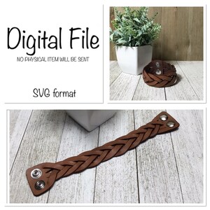 5 Strand Mystery Braid Leather Cuff Bracelet SVG/Braided Bracelet/Braid Laser File/Leather Laser File/Leather Cuff Laser File/Glowforge