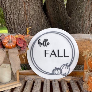 Wood Round SVG/ Fall Door Hanger SVG/ Fall Decor Laser File/ Fall Pumpkins Door Sign SVG/ Glowforge Svg/ Laser Svg