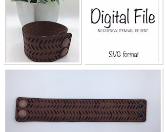 Boho Abstract Leather Cuff Bracelet SVG/Tribal Leather Cuff SVG/Leather Laser File/Leather Cuff Laser File/Glowforge/Digital File
