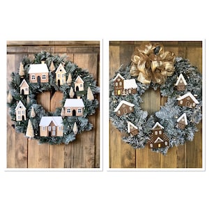 Couronne de village de Noël laser SVG/Village de pain d’épice de Noël SVG/Laser File/Gingerbread Houses Laser File/Glowforge SVG/Gingerbread