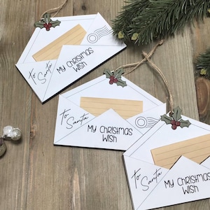 Buchstabe an Santa Ornament SVG/Weihnachten Laser SVG/Weihnachtswunschliste SVG/Weihnachtsschmuckdatei/Mein Weihnachtswunsch Ornament/Glowforge svg