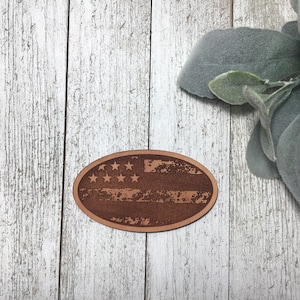 Flag Hat Patch SVG/Patriotic Leather Patch/Patch SVG/Leather Patch Laser File/Laser SVG File/Leather Hat Patch Cut File/Digital Download