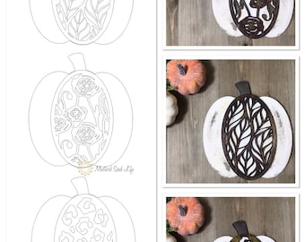 Calabaza de otoño SVG / Decoración de otoño SVG / Archivo láser de decoración de otoño / Signo de puerta de calabazas de otoño SVG / Glowforge Svg / Laser Svg