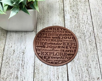 Reisen Liebhaber Hut Aufnäher SVG/Leder Aufnäher/Patch SVG/Leder Aufnäher Laser Datei/Leder Laser Datei/Leder Hut Aufnäher Laser Cut Datei/Glowforge