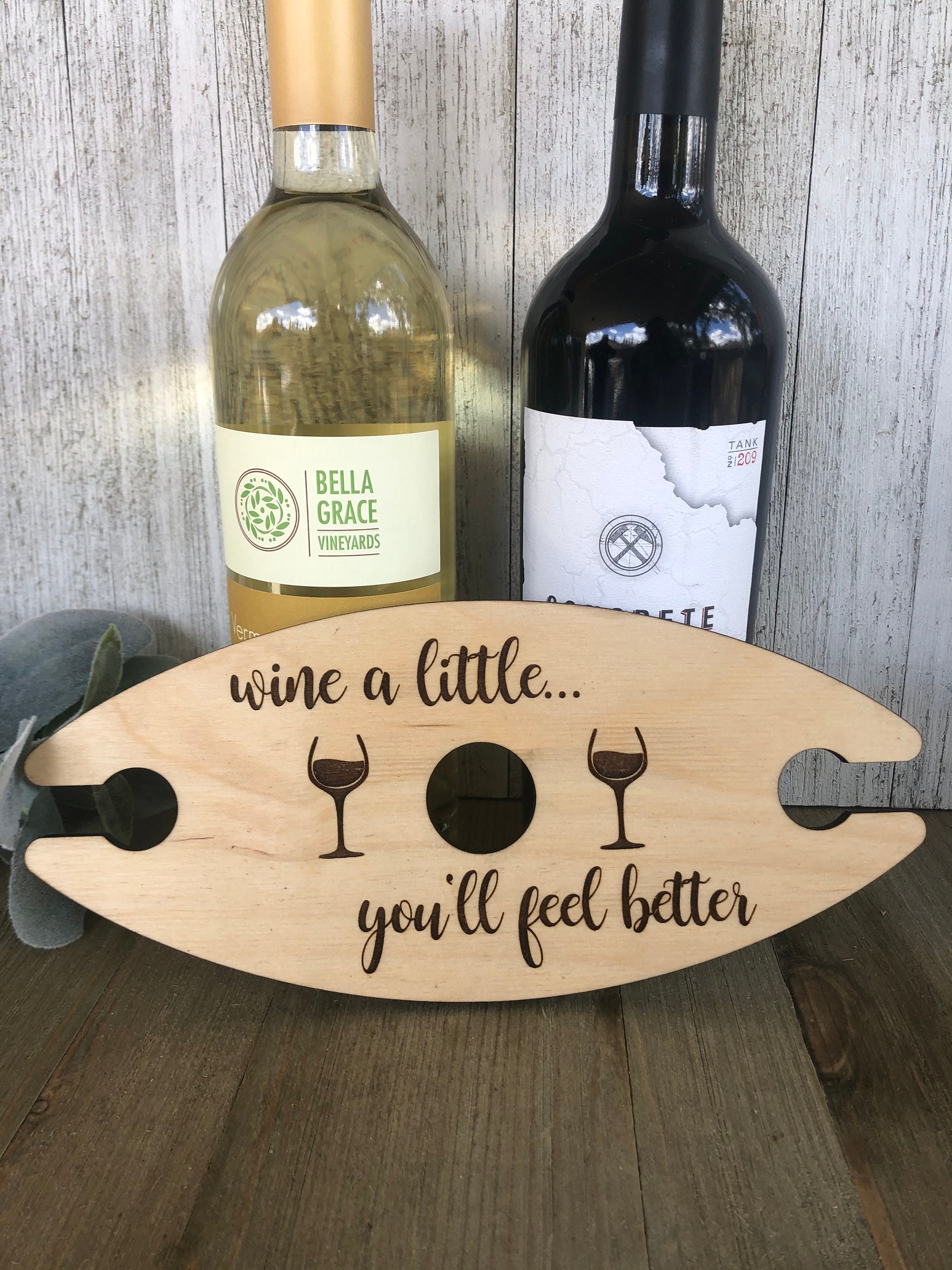 Wine Caddy/ Wood Wine Glass Caddy/ Wine Glass Holder/ Wine Etsy